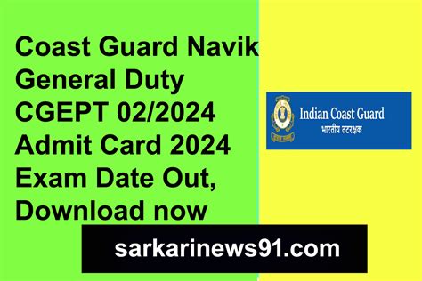 coast guard 2024 exam date|Coast Guard Navik Admit Card 2024, Check Exam Date and .